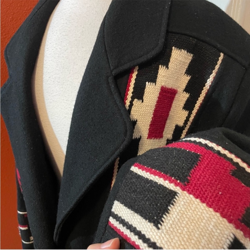 PIONEER Chimayo Black Blazer with Red and Cream Southwestern Panels - Picture 4 of 7